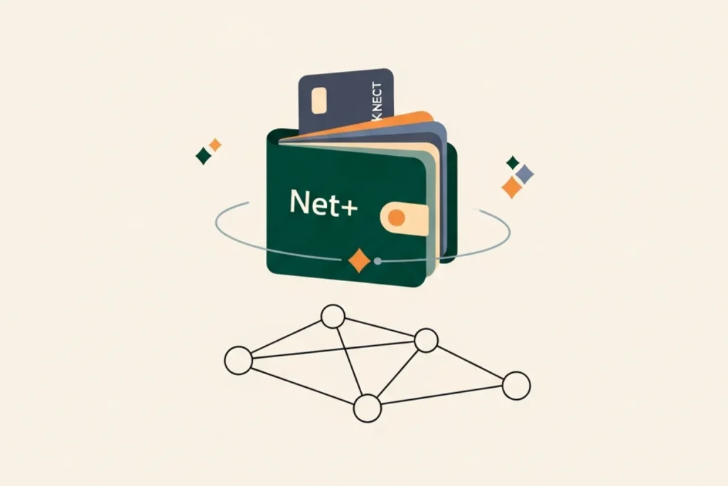 Ilustración editorial: Casinos con Neteller en España: cartera electrónica con tarjeta prepago
